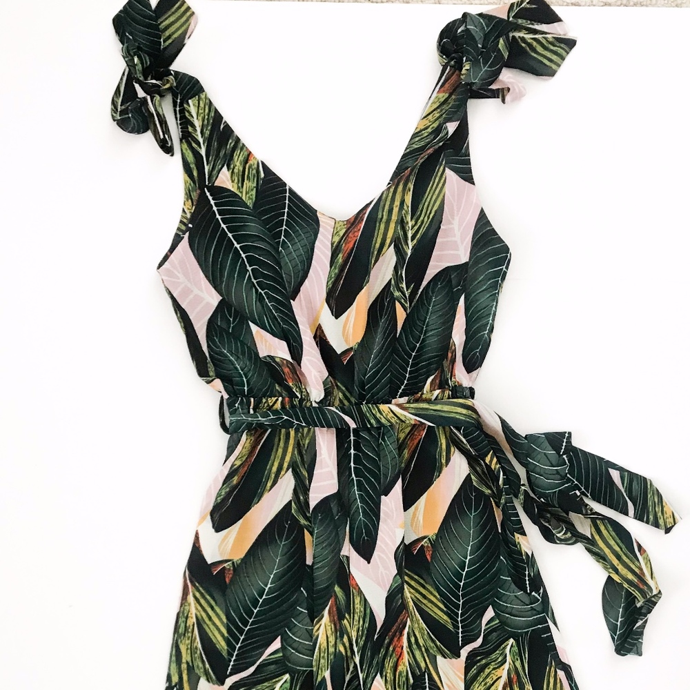 Tropical Jumpsuit Palm leaf Size S